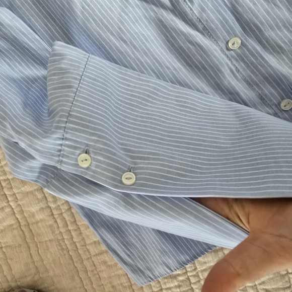 Blue Striped Off-Shoulder Blouse - Picture 2 of 3